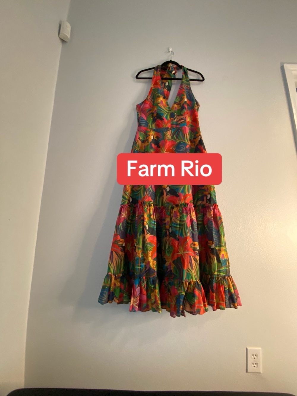 FARM Rio Bright Tropical Halter Maxi Dress